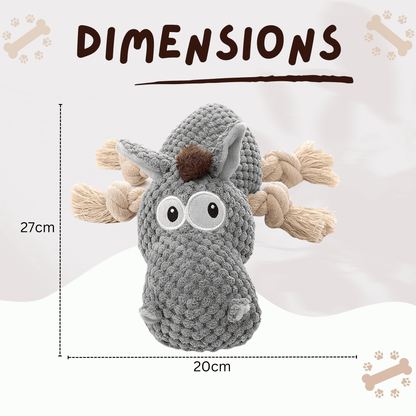 Crinkle Paper Rope Squeaky Plush Donkey Toy for Dogs