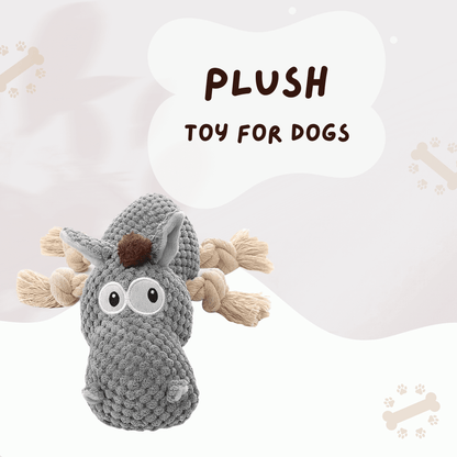 Crinkle Paper Rope Squeaky Plush Donkey Toy for Dogs