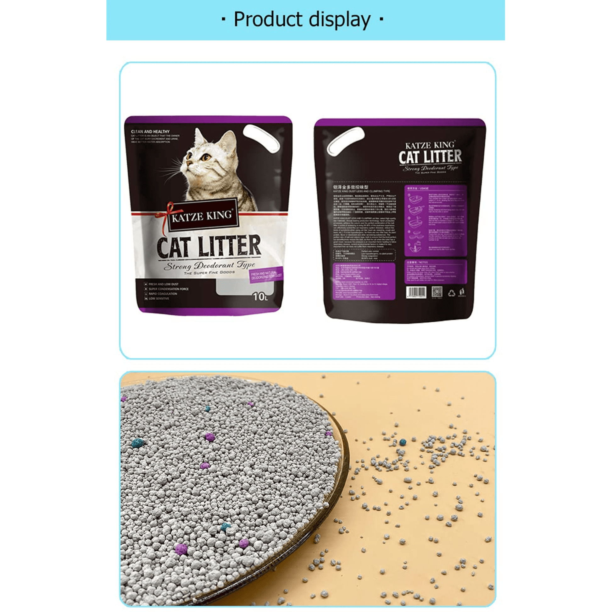 Katze King Strong Lavender Fragrance Cat Litter Sand, 7Kg/10L Pack of