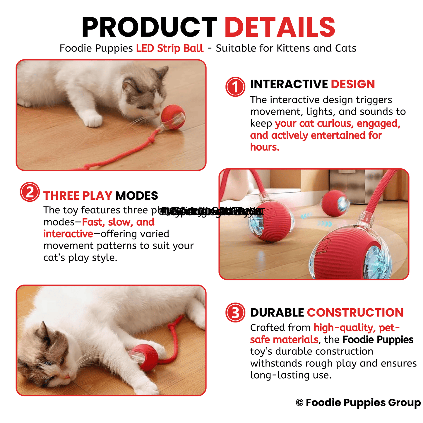  Rolling Smart LED Ball For Cat Toys