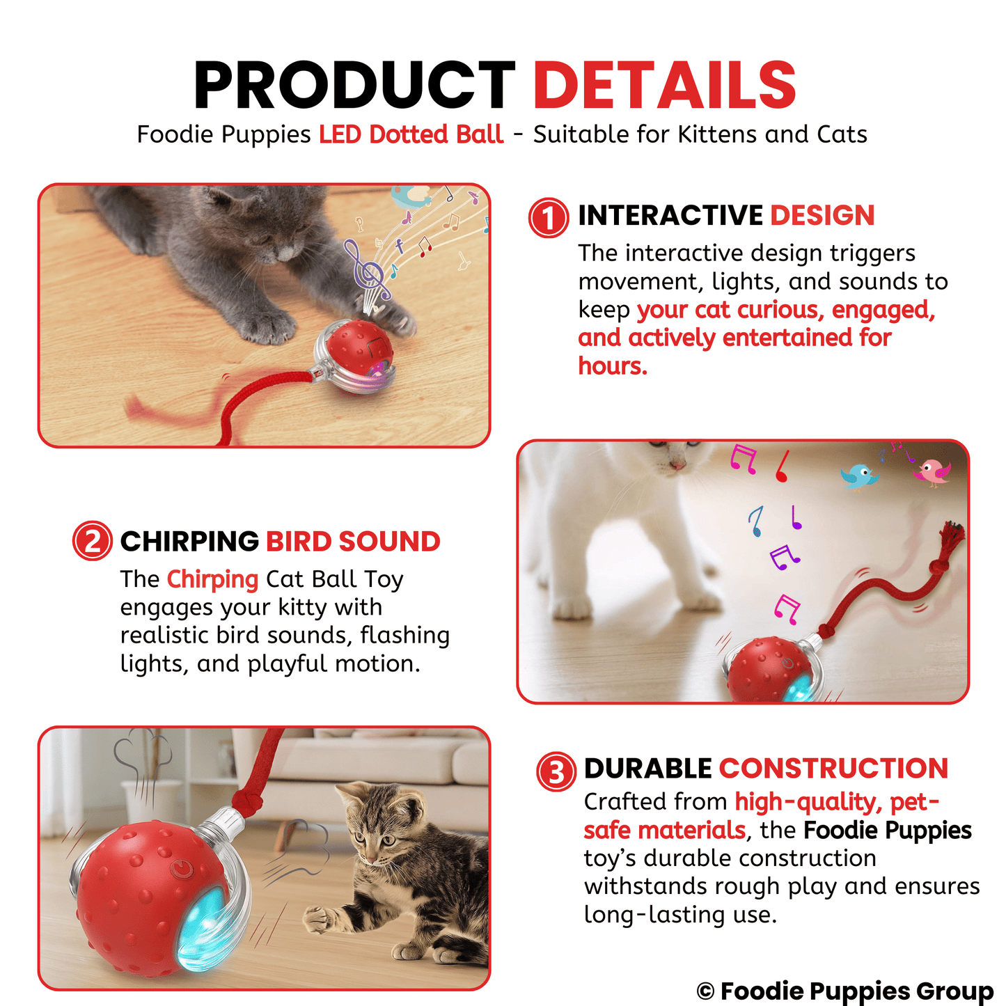 Automatic Rolling Smart LED Ball Cat Toys