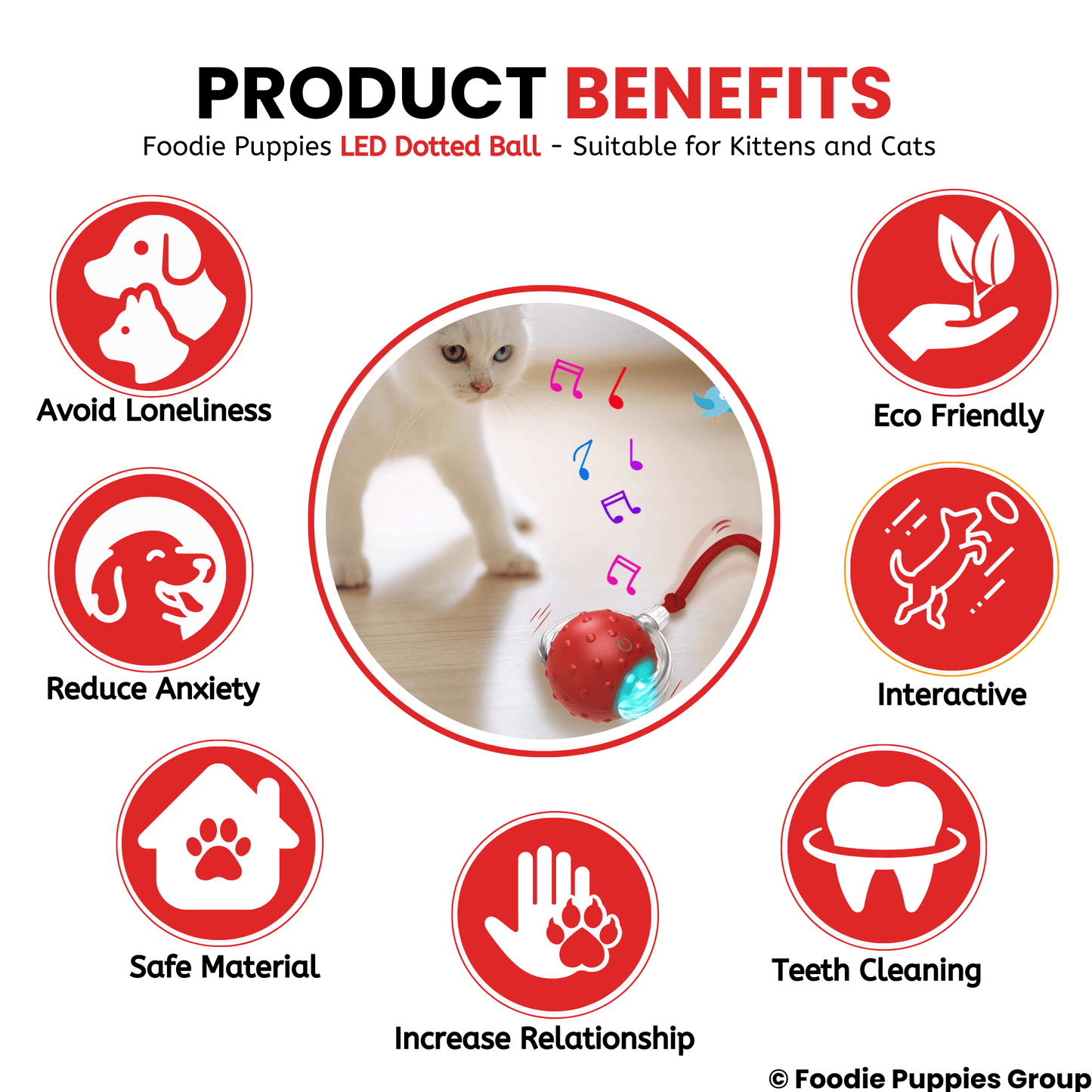 Automatic Rolling Smart LED Ball Cat Toys