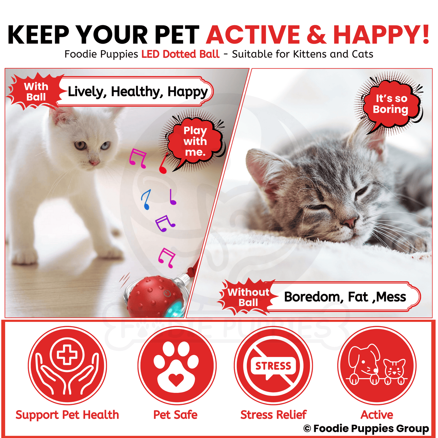 Automatic Rolling Smart LED Ball Cat Toys