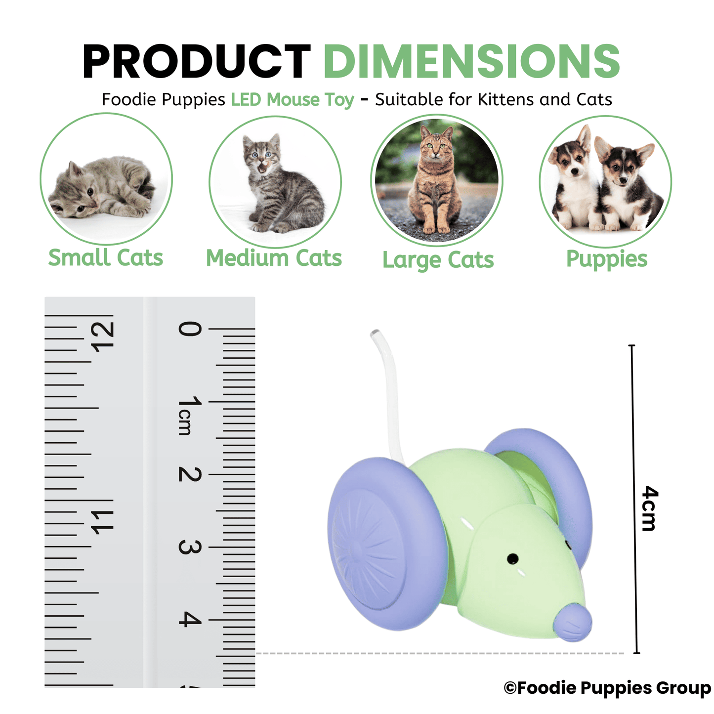 Smart Interactive LED Wheel Mouse Toy For Cat & Kitten