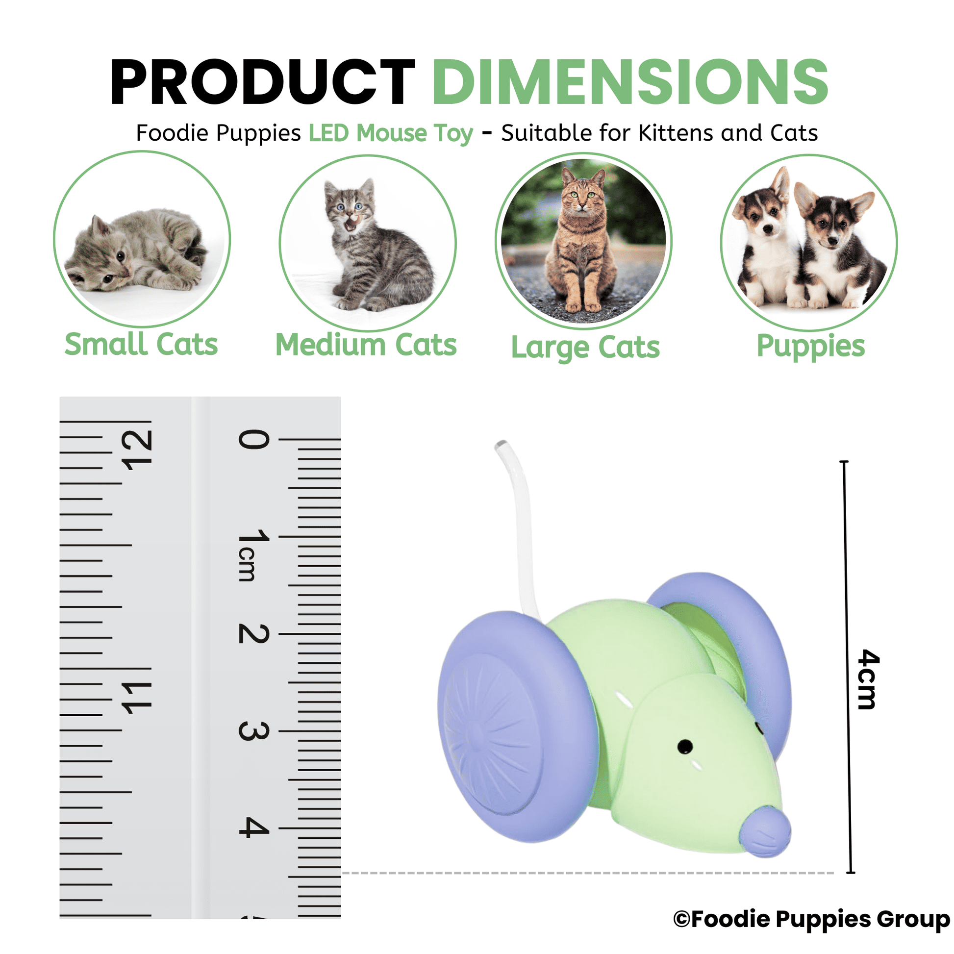 Smart Interactive LED Wheel Mouse Toy For Cat & Kitten