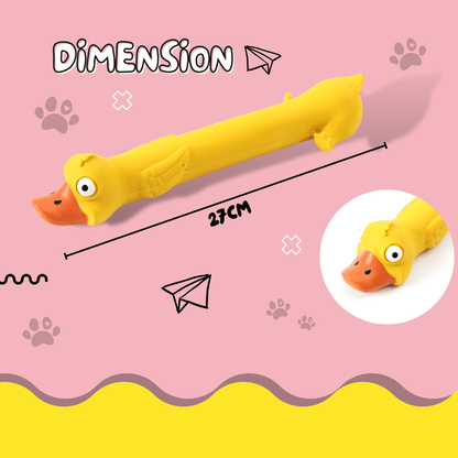 Latex Rubber Squeaky Dog Chew Toy - Yellow Duck