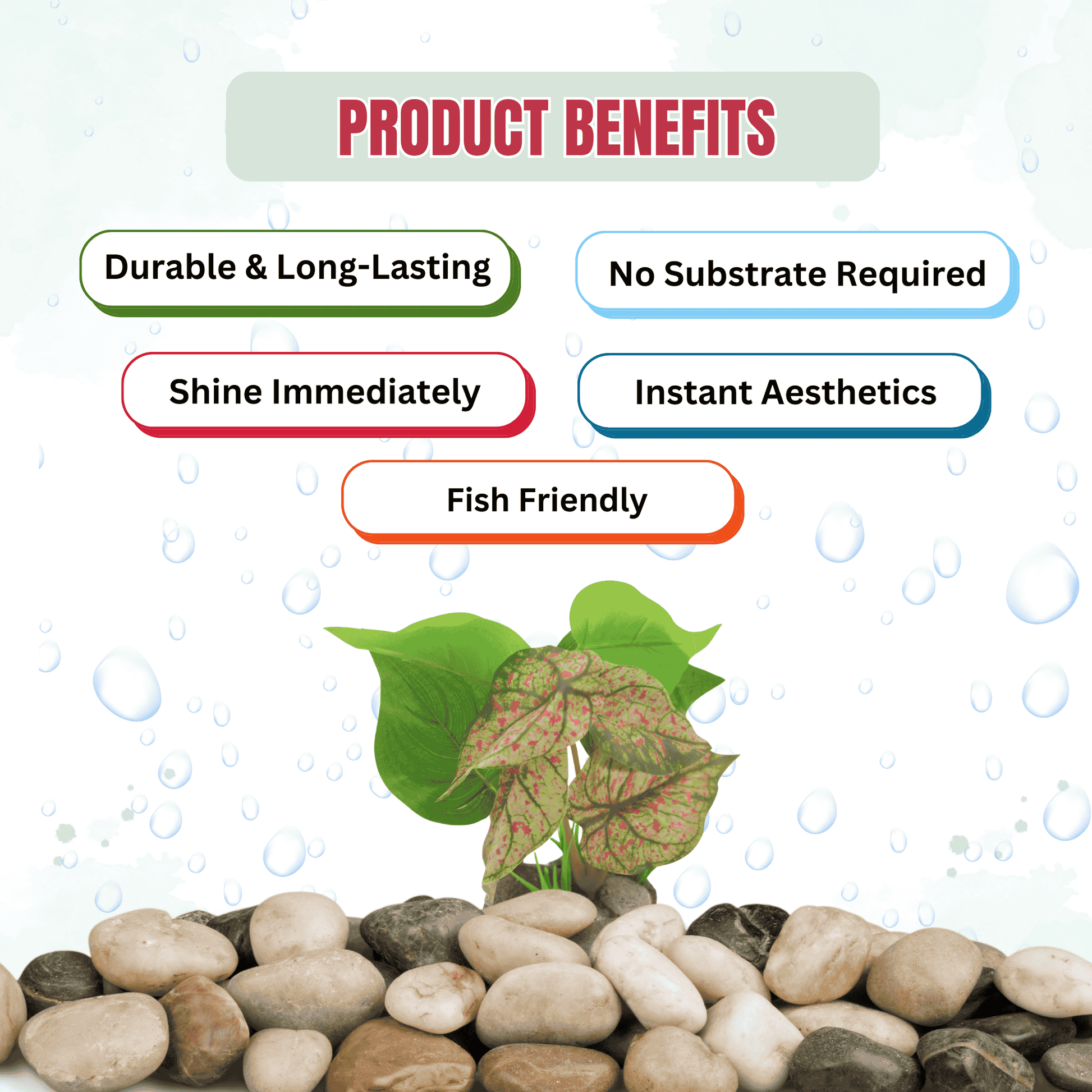 money plant in aquarium benefits Artificial Money Plant for Aquarium with Resin Base