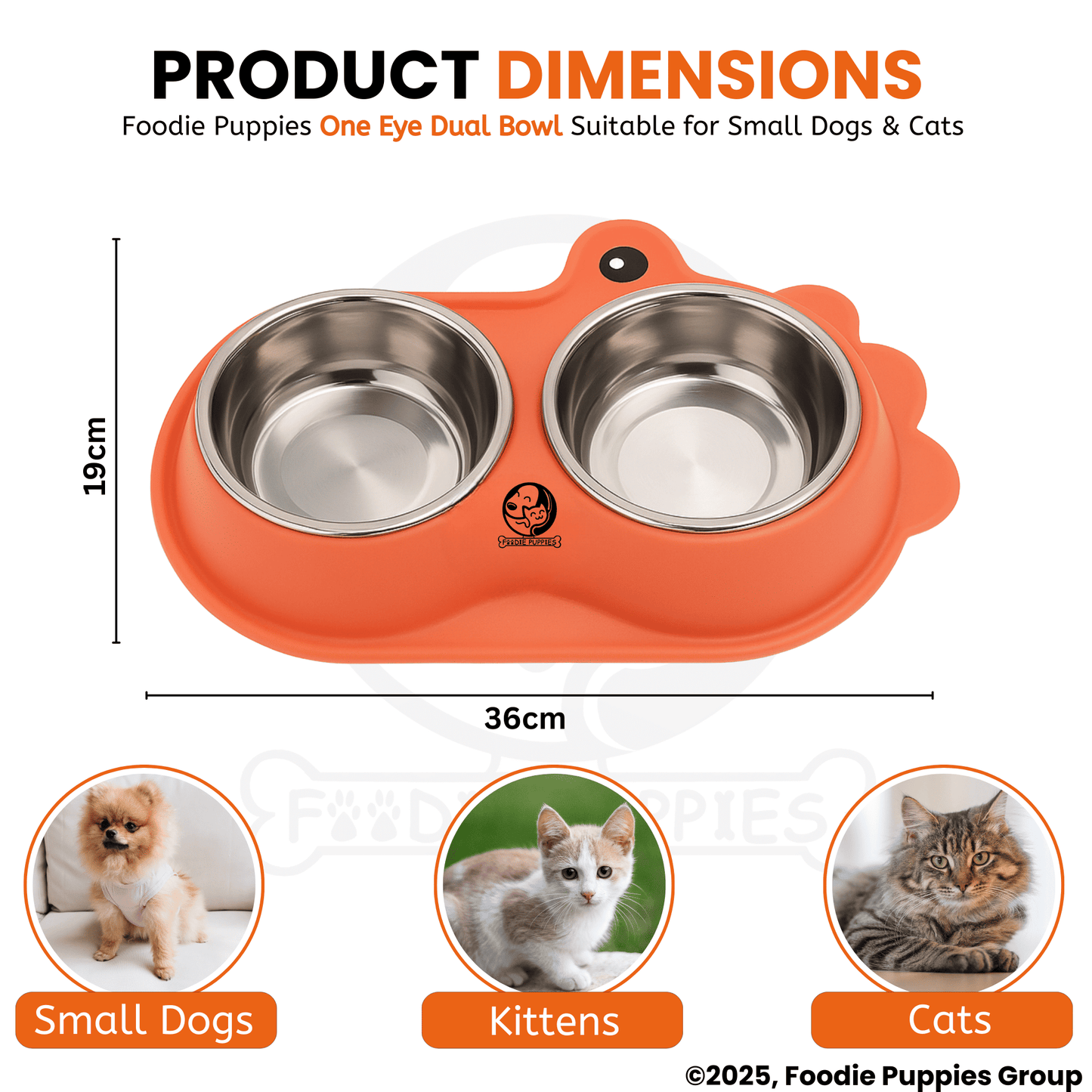 One-Eye Double Steel Cat Bowl