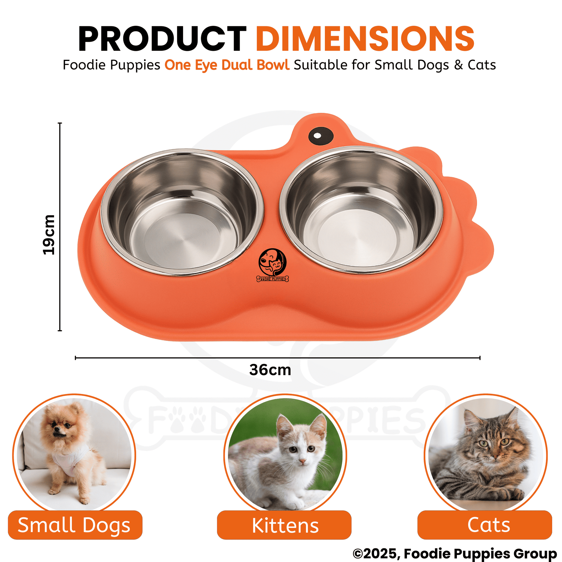 One-Eye Double Steel Cat Bowl