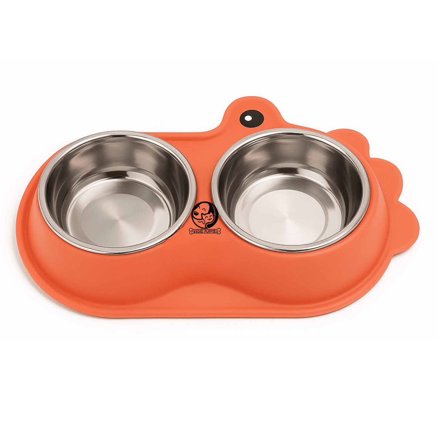 One-Eye Double Steel Cat Bowl