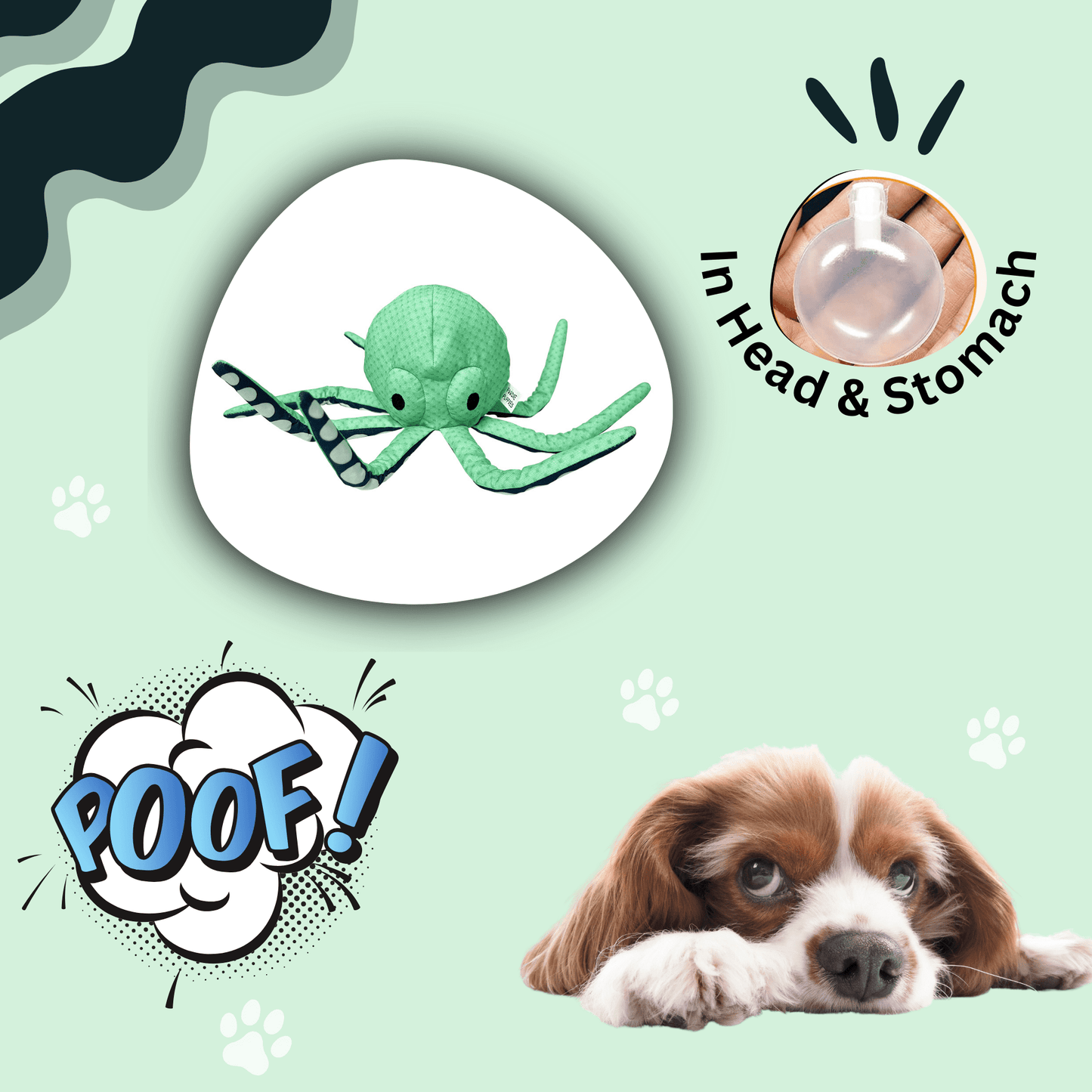 Octopus Squeaky Plush Dog Toy for Small & Medium Dogs