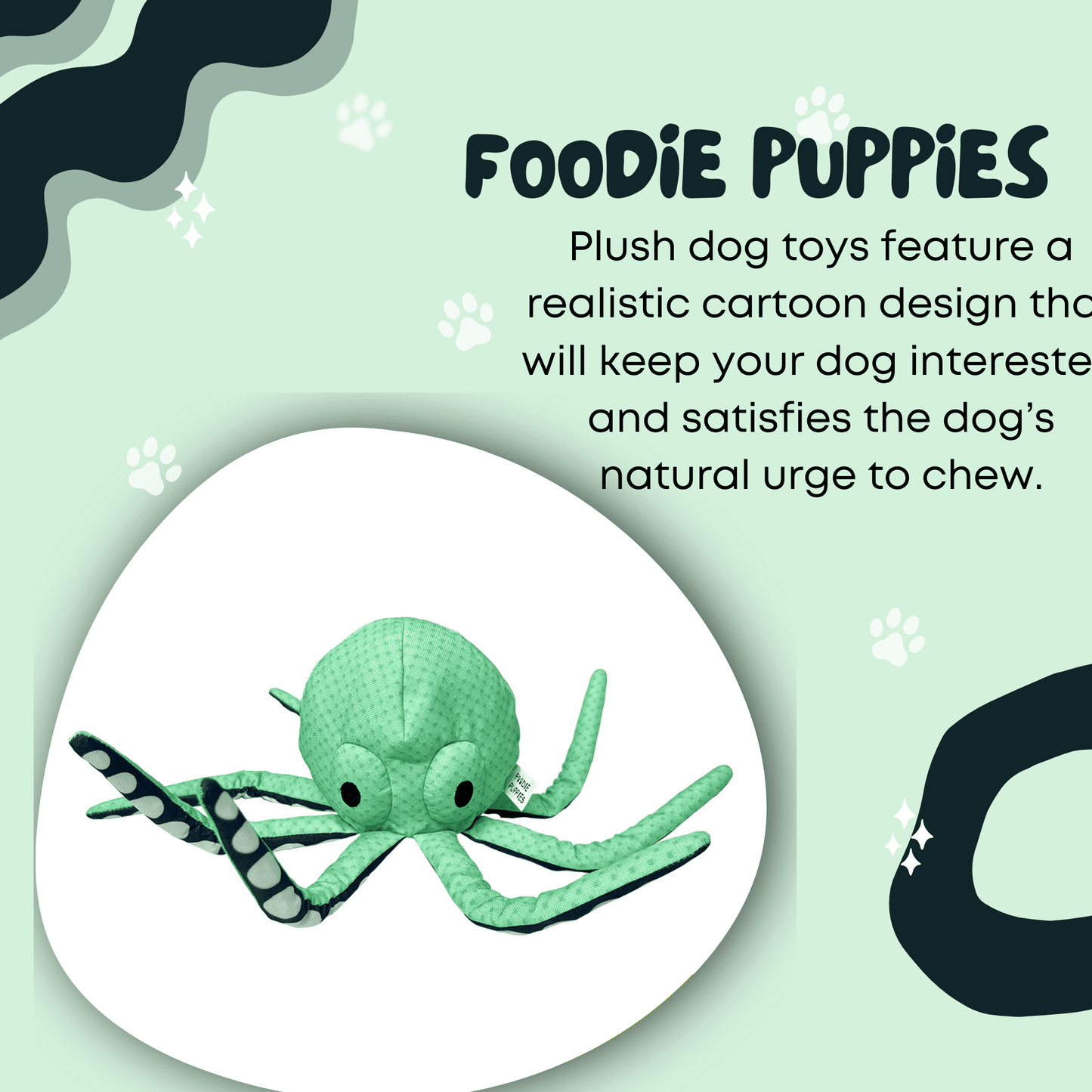 Octopus Squeaky Plush Dog Toy for Small & Medium Dogs