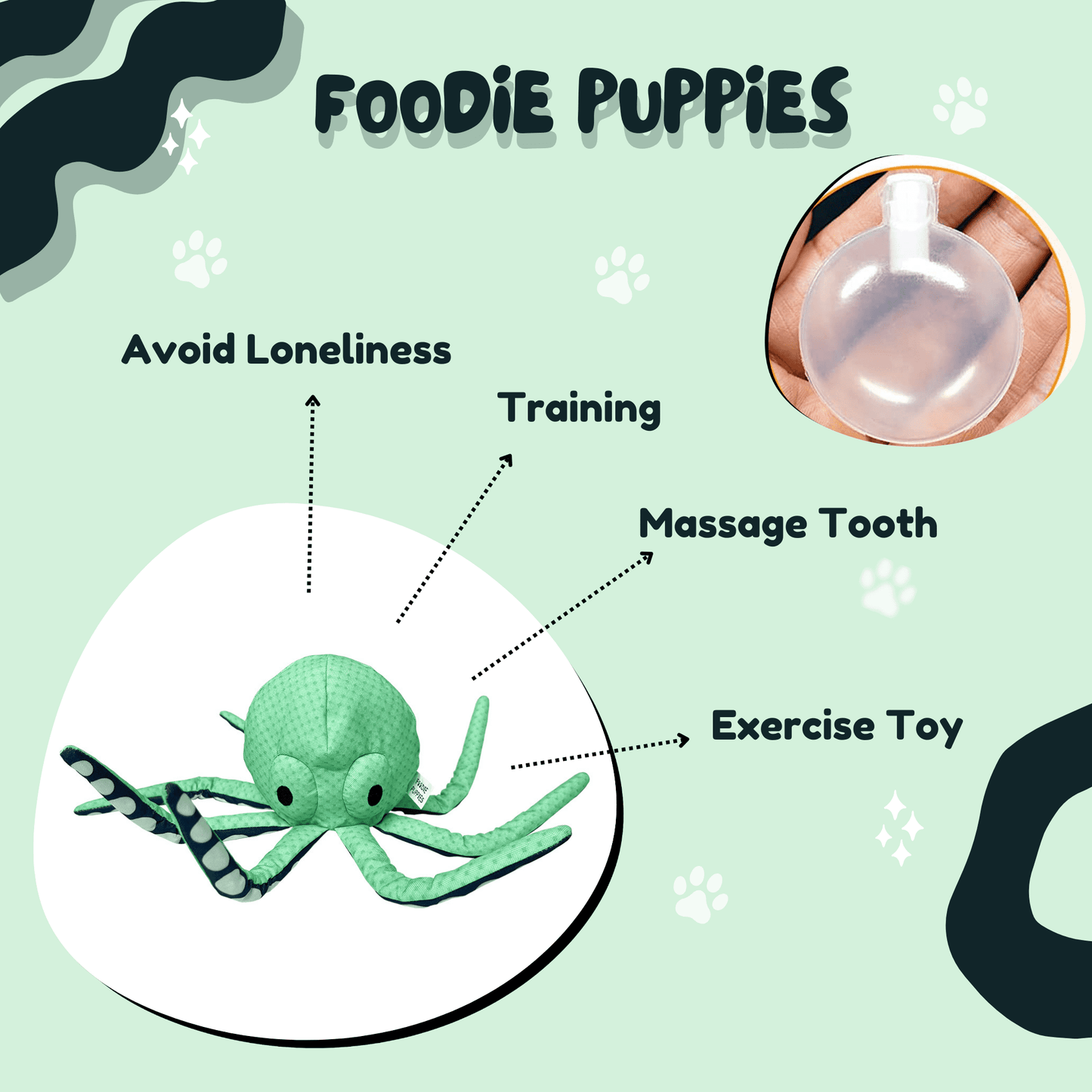 Octopus Squeaky Plush Dog Toy for Small & Medium Dogs