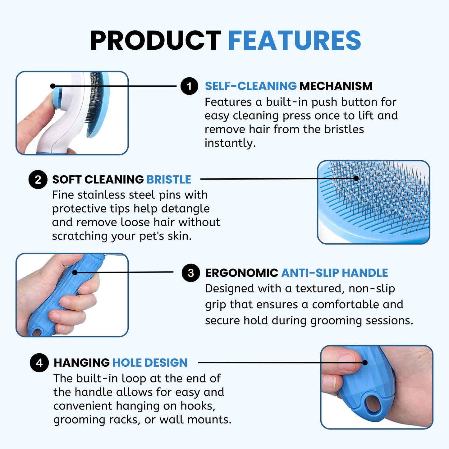 Pet Grooming Slicker for Dogs and Cats - (Oval Slicker)