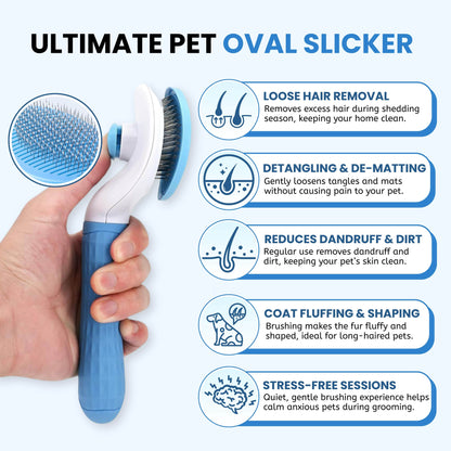 Pet Grooming Slicker for Dogs and Cats - (Oval Slicker)