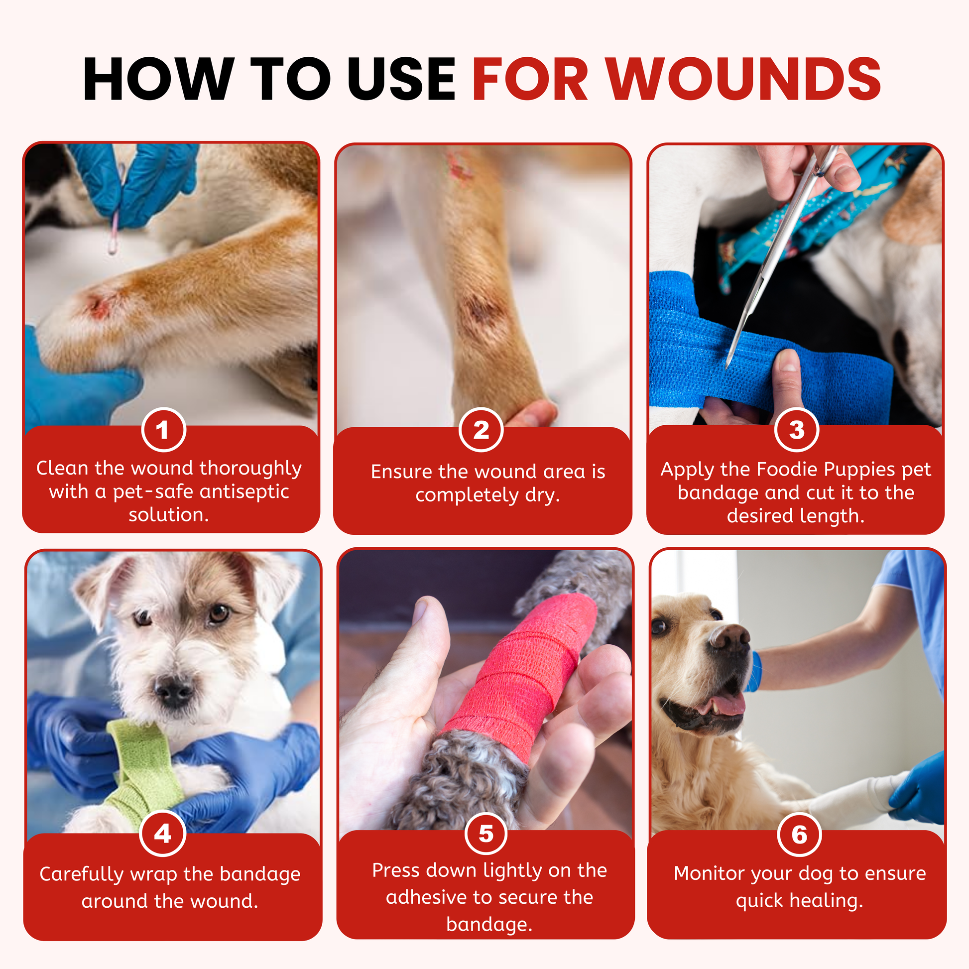 Pet Wrap Tape Bandage (Pack of 2) Paw Printed – Foodie Puppies