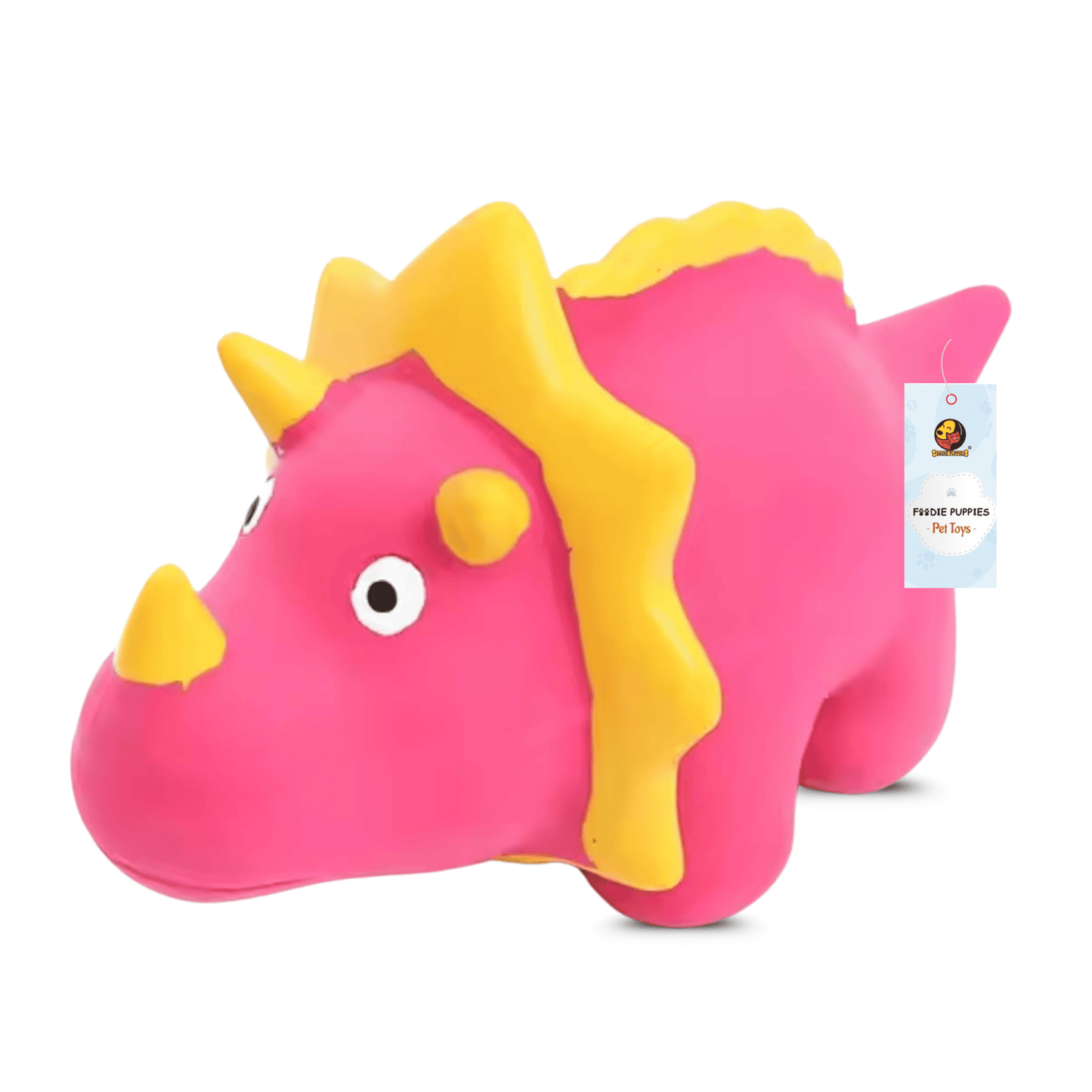 Pink Digno Dog Squeaky Chew Toy (16cm) for Small Dogs and Puppies