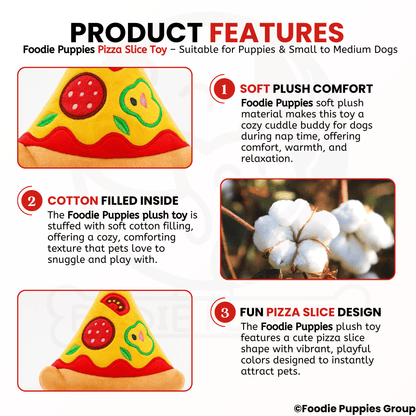 Pizza Slice Soft, Safe & Fun Plush Dog Toy