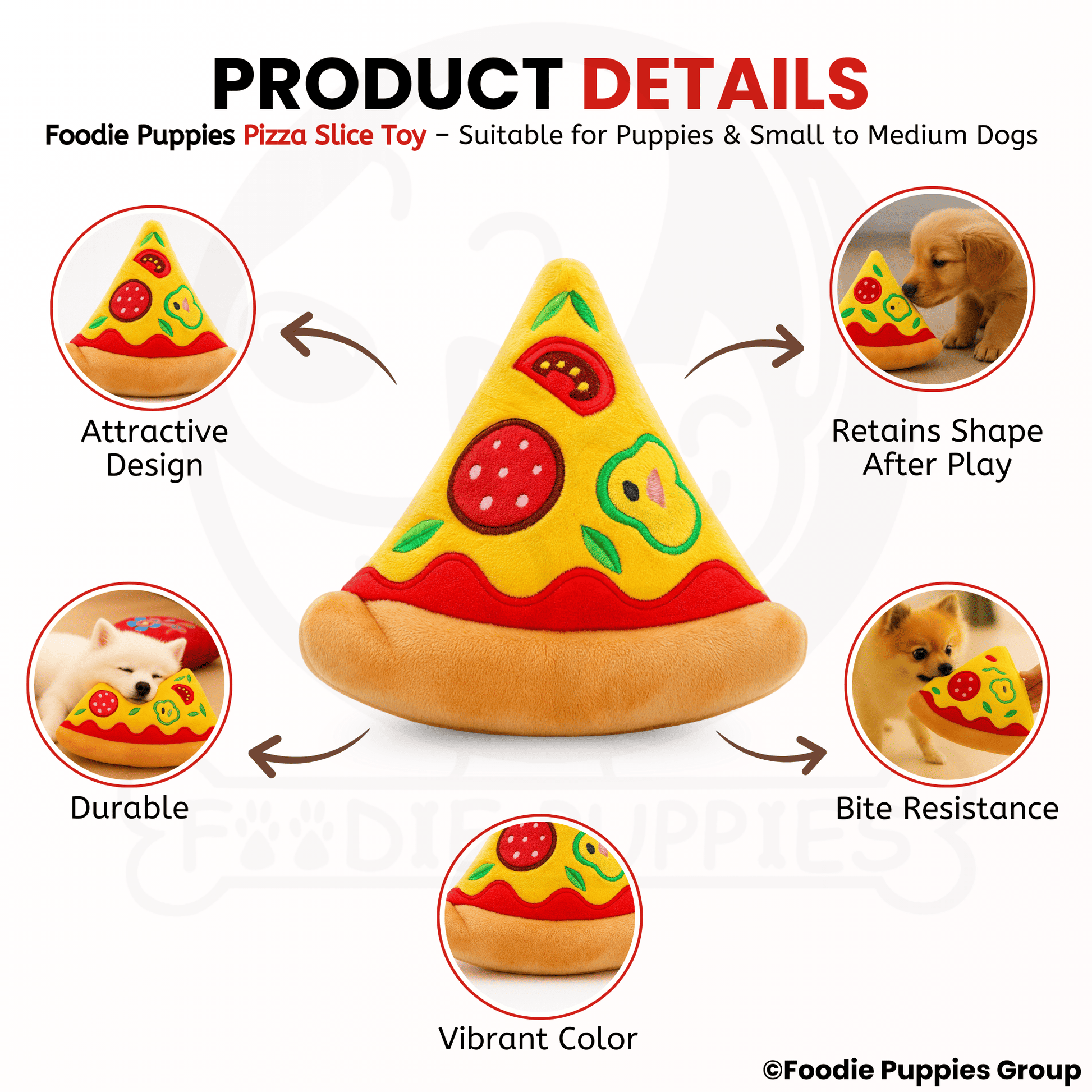 Pizza Slice Soft, Safe & Fun Plush Dog Toy