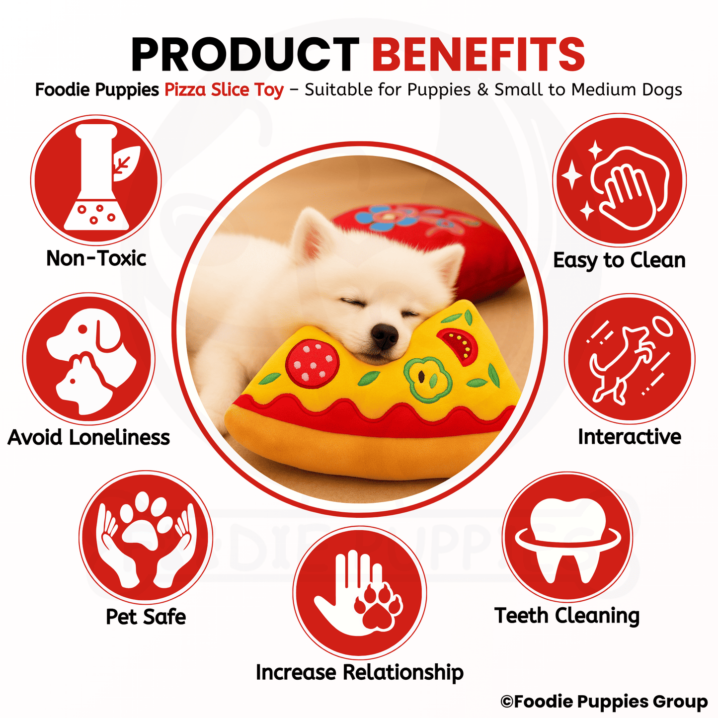 Pizza Slice Soft, Safe & Fun Plush Dog Toy