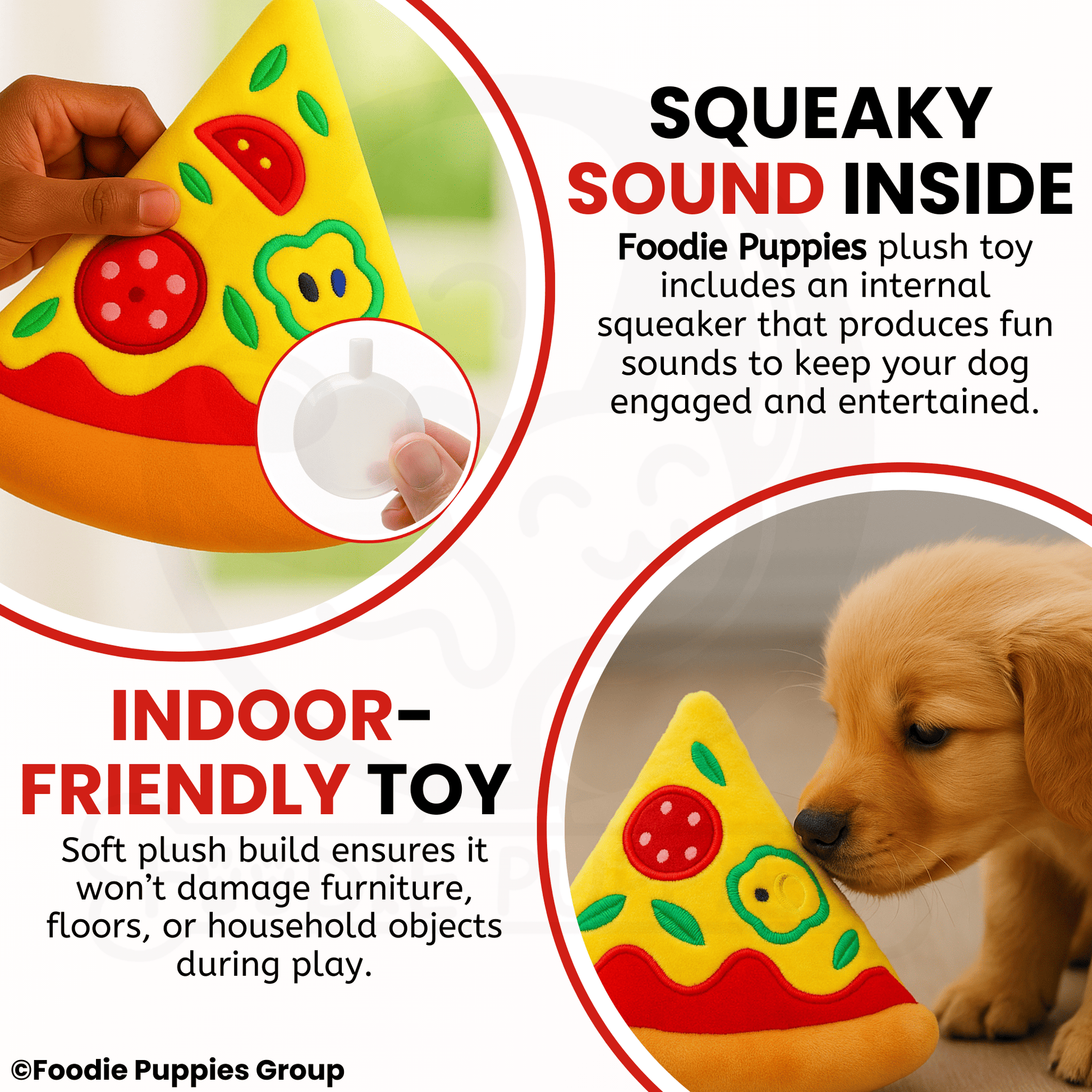 Pizza Slice Soft, Safe & Fun Plush Dog Toy