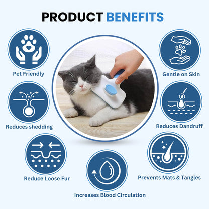 Self-Cleaning Slicker, Grooming Shedding Brush for Dogs & Cats