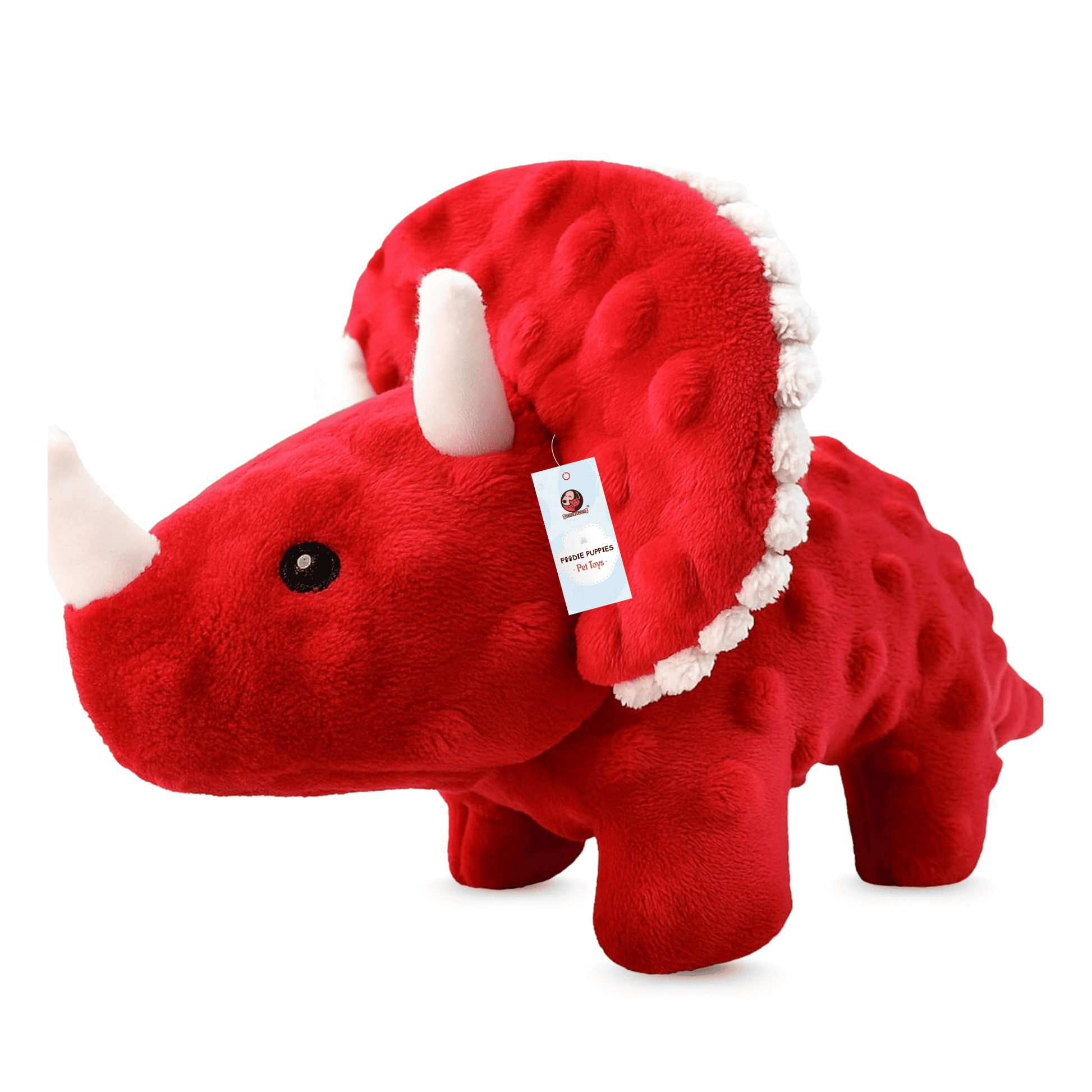 Red Hornsaurus Squeaky Toy For Dog