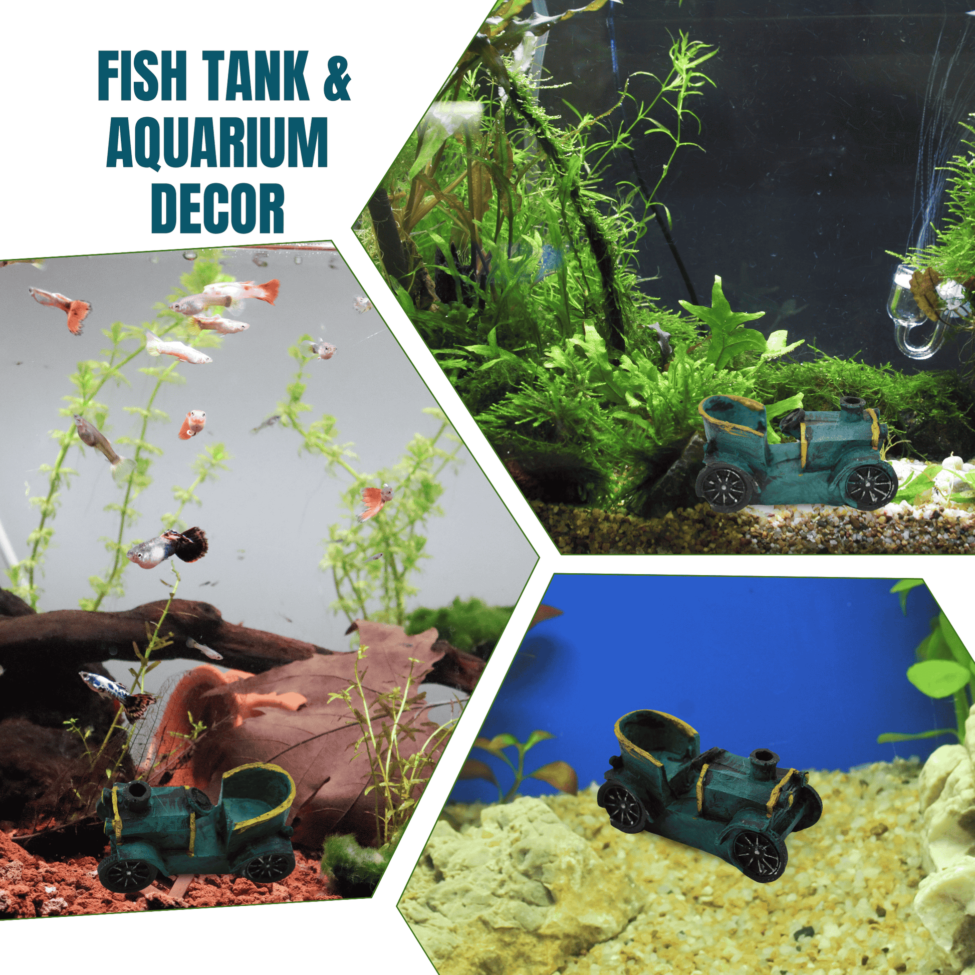 car fish tank accessories Thematic Retro Chimney Car Decor for Aquarium, Fish Tank Accessories, – Foodie Puppies