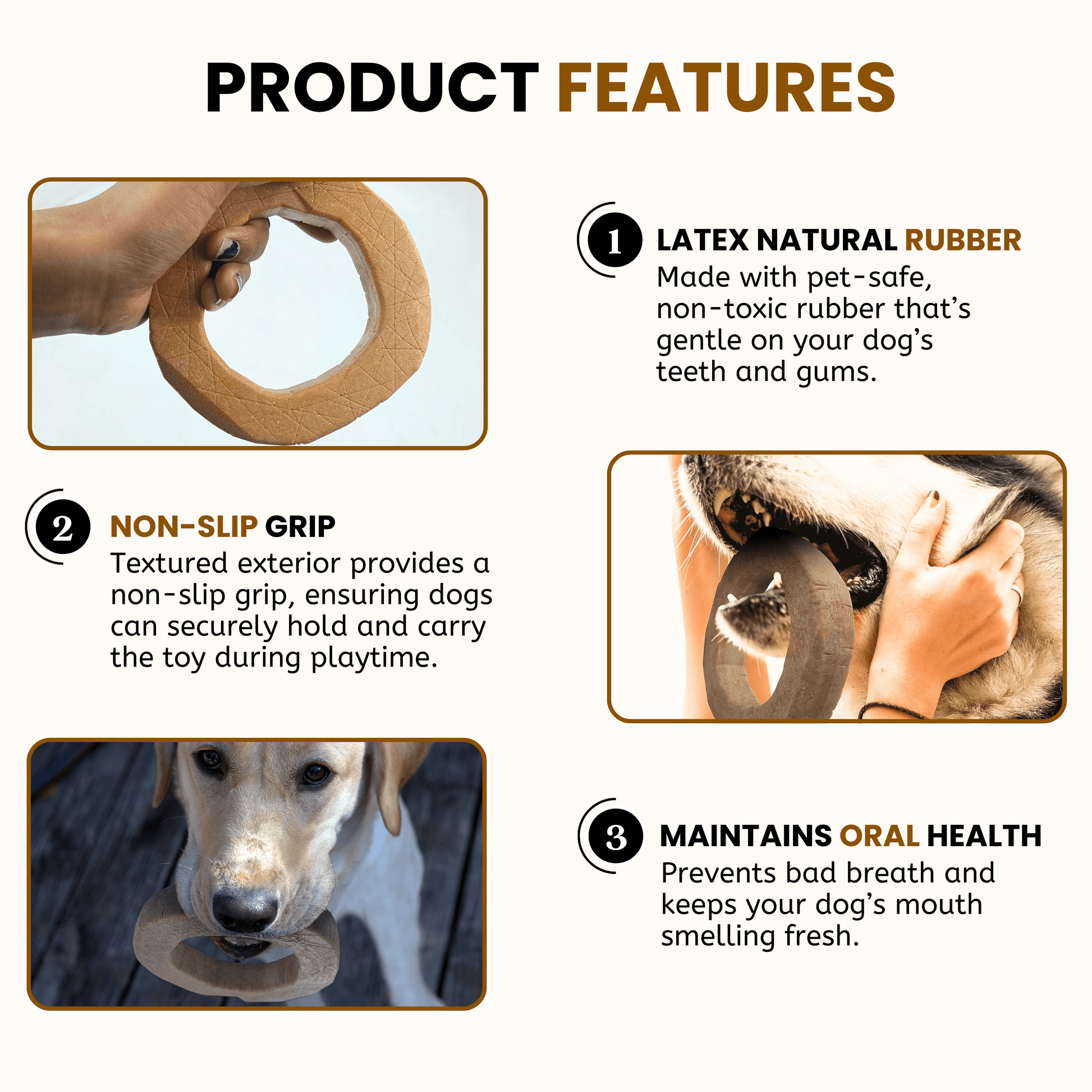 Interactive Dual Color (Ring) Hard Chew Toy for Medium and Large