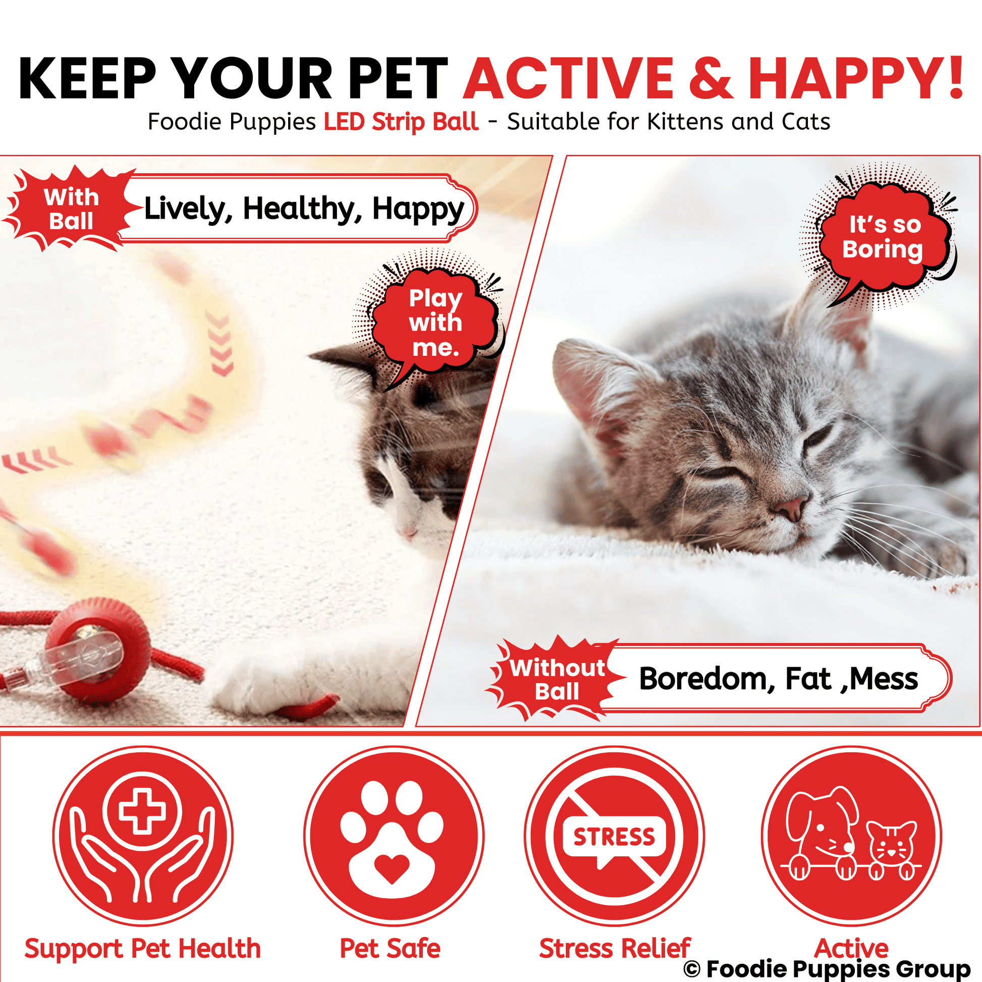  Rolling Smart LED Ball For Cat Toys