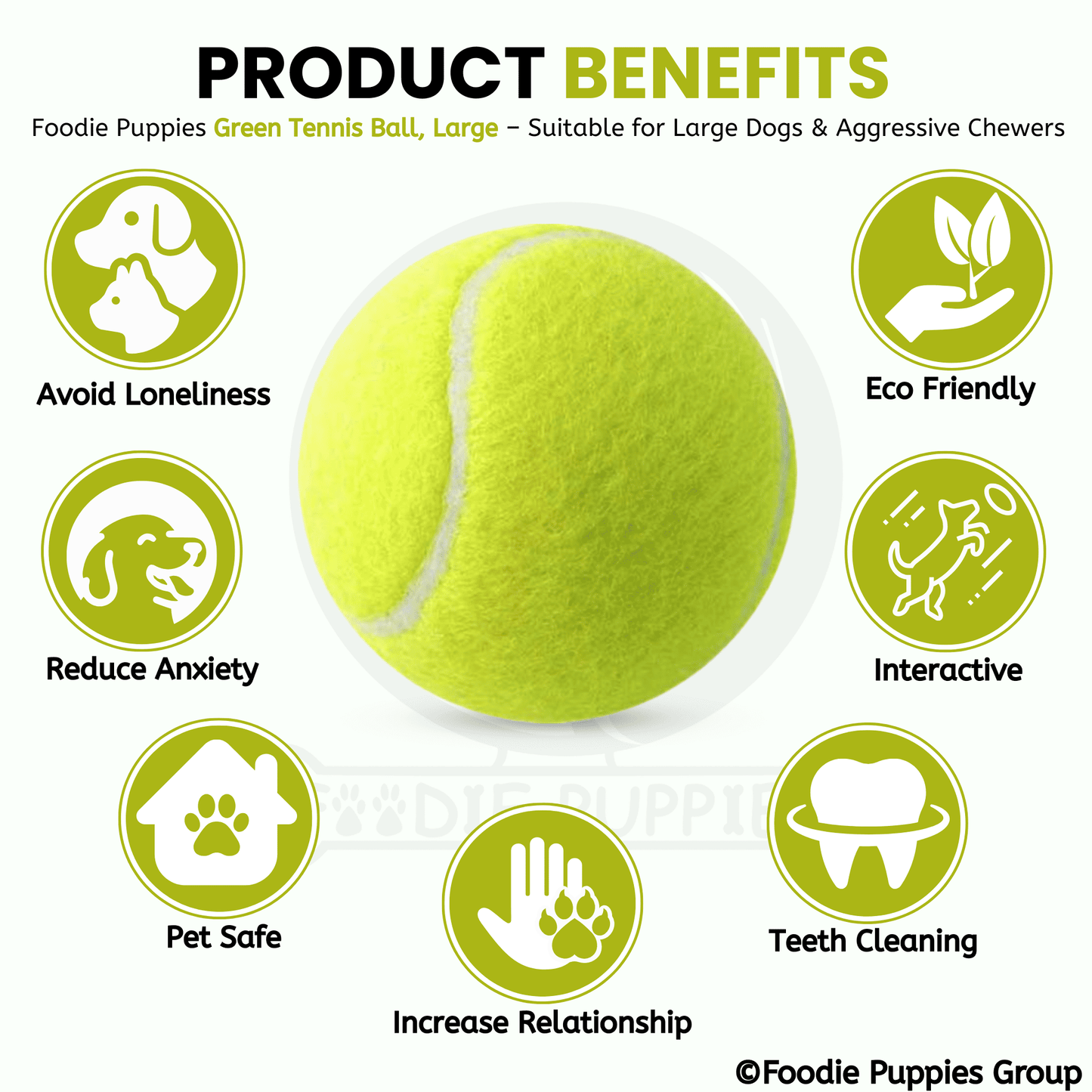 Neo Green Tennis Play Ball (Large) Dog Toy for Medium to Large Dogs