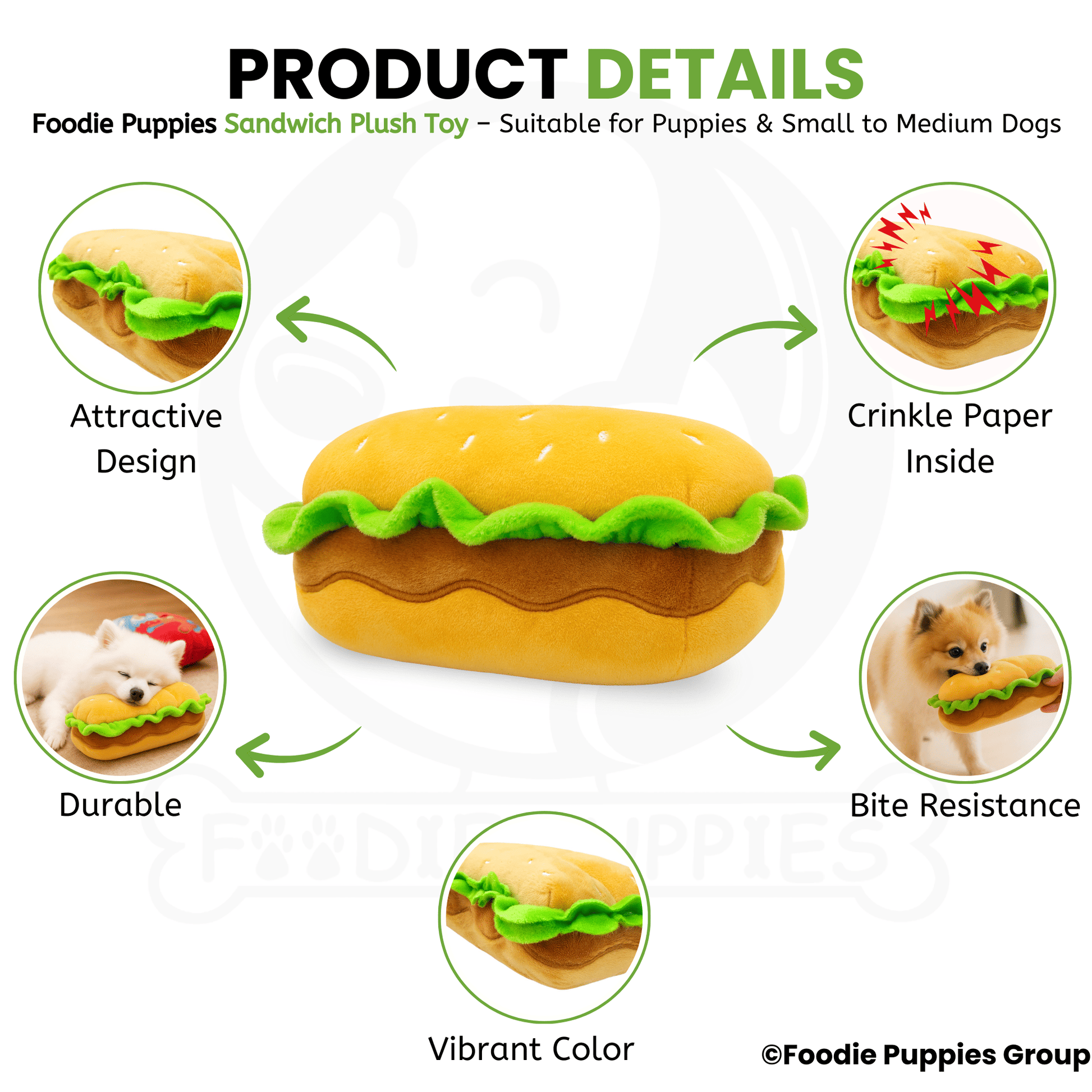 Sandwich Fun Chew Dog Toy