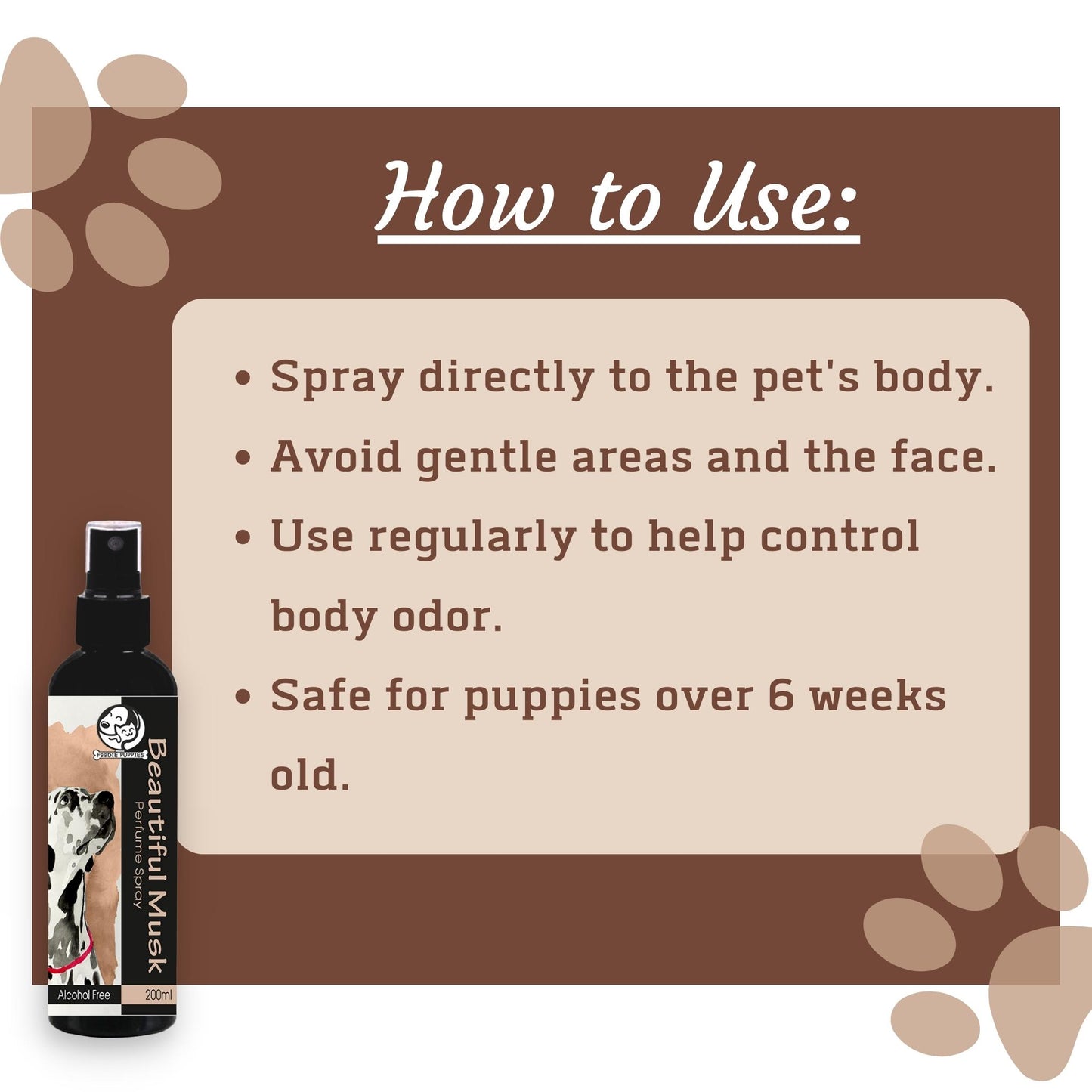 Foodie Puppies Pet Perfume Spray Beautiful Musk for Dogs - 200 ml